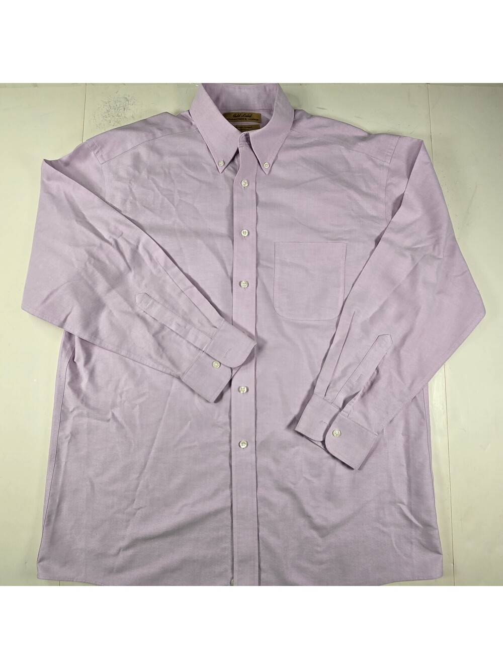 Roundtree & Yorke Gold Label Dress Shirt Mens 16 33 Purple Non Iron
